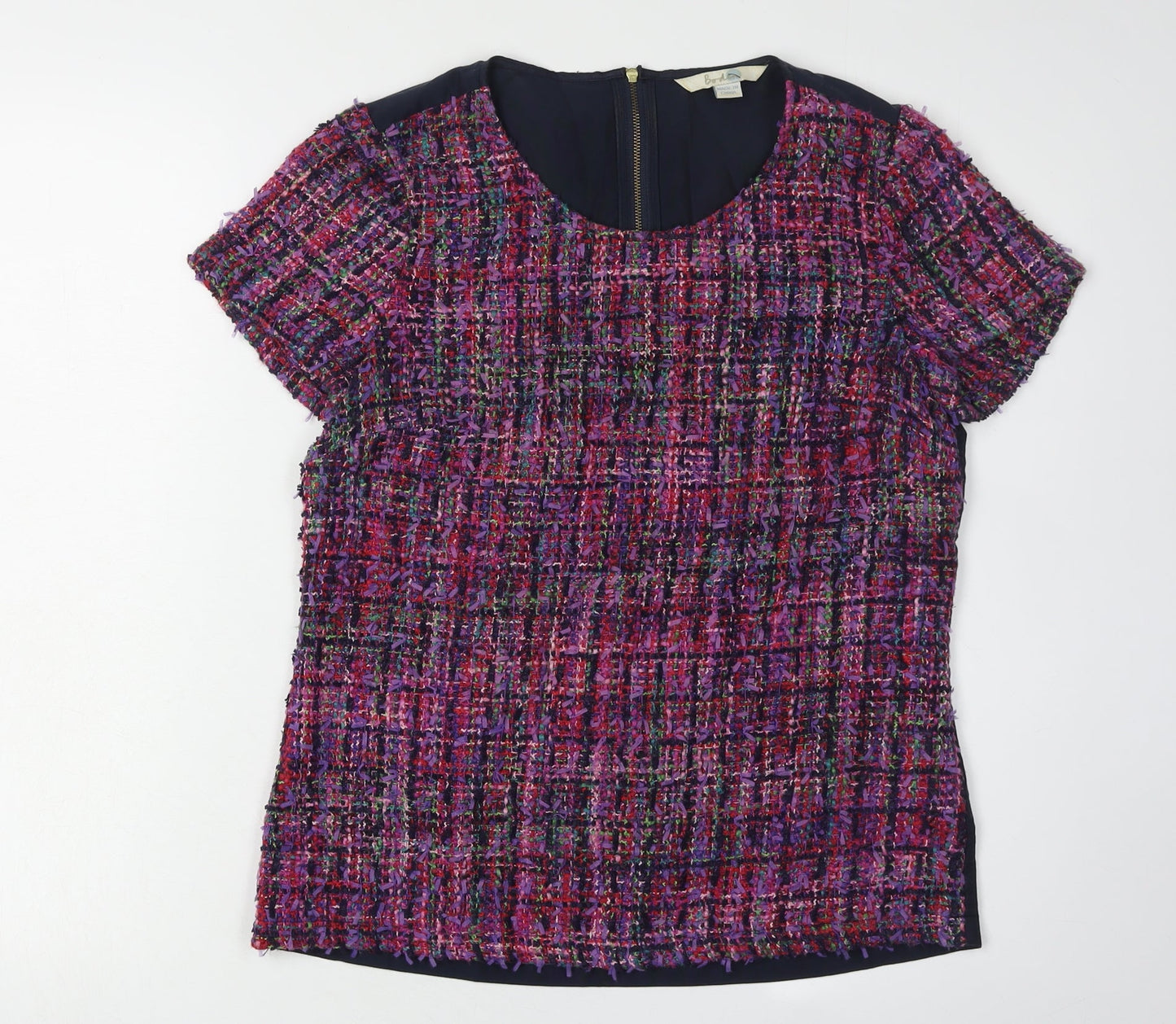 Boden Women's Multicoloured Short Sleeve Plaid Top