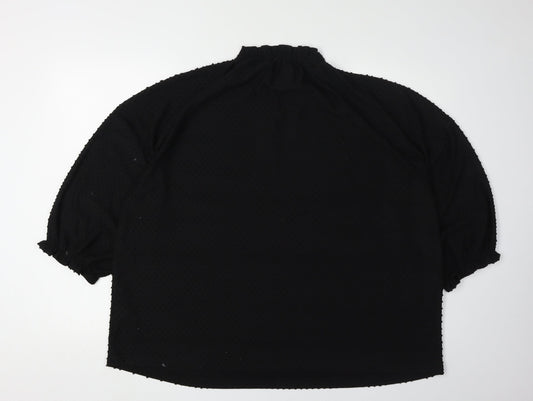 Jacques Women's Black Blouse, Size 20, High Neck