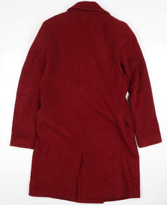 Paul Costelloe Women's Red Wool Overcoat Size 10