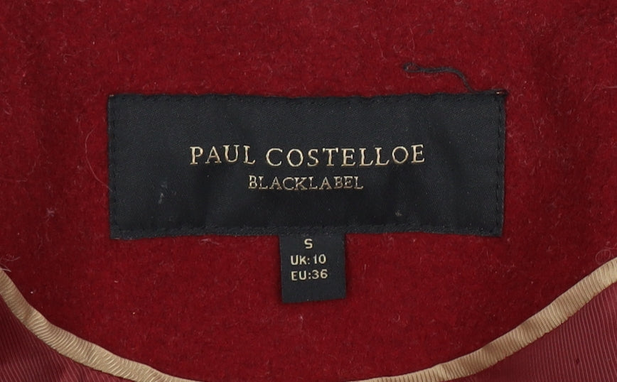 Paul Costelloe Women's Red Wool Overcoat Size 10