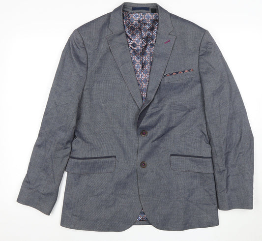 Ted Baker Men's Grey Blazer Size 3 Regular Fit Jacket