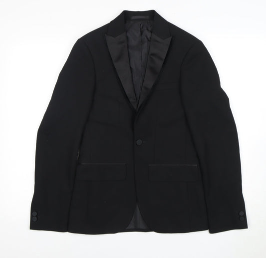 Moss London Men's Black Tuxedo Blazer Size 32 Regular Fit