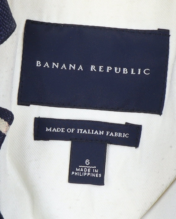 Banana Republic Women's Striped Blazer - Black, Size 8