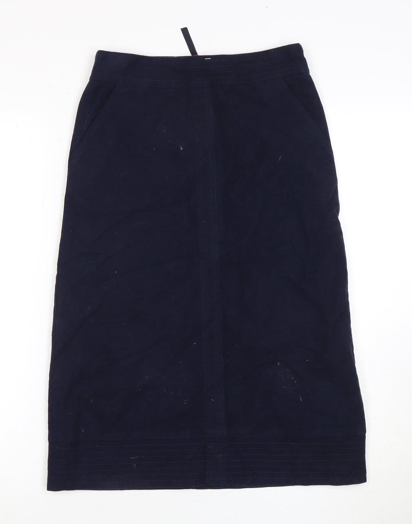 Boden Women's Blue Midi Pencil Skirt, Size 6, Zip Accent