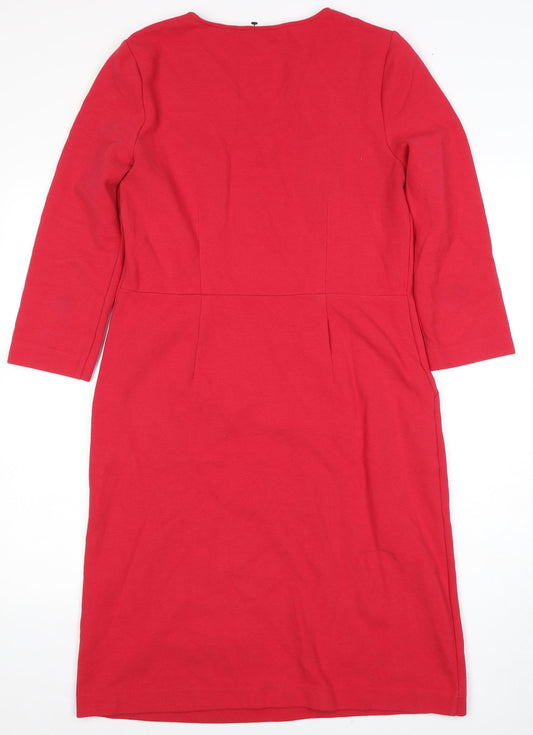 Boden Women's Red 3/4 Sleeve V-Neck Dress Size 12