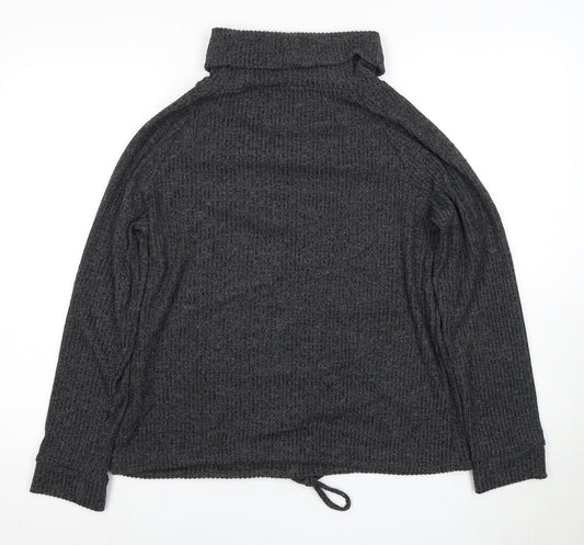 Women's Grey Cowl Neck Sweatshirt, Size S, Casual