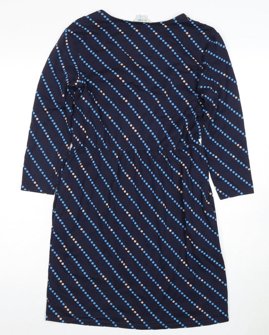 Boden Women's Blue Polka Dot Wrap Dress, Size 8