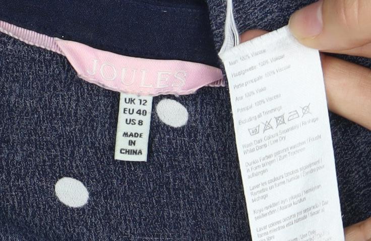 Joules Women's Blue Polka Dot Shift Dress Size 12