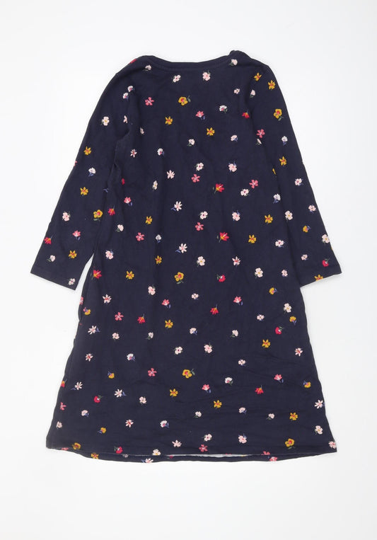 Joules Women's Blue Floral Cotton Dress, Size 8