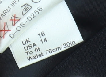 Jaeger Women's Black Wool A-Line Midi Skirt Size 16