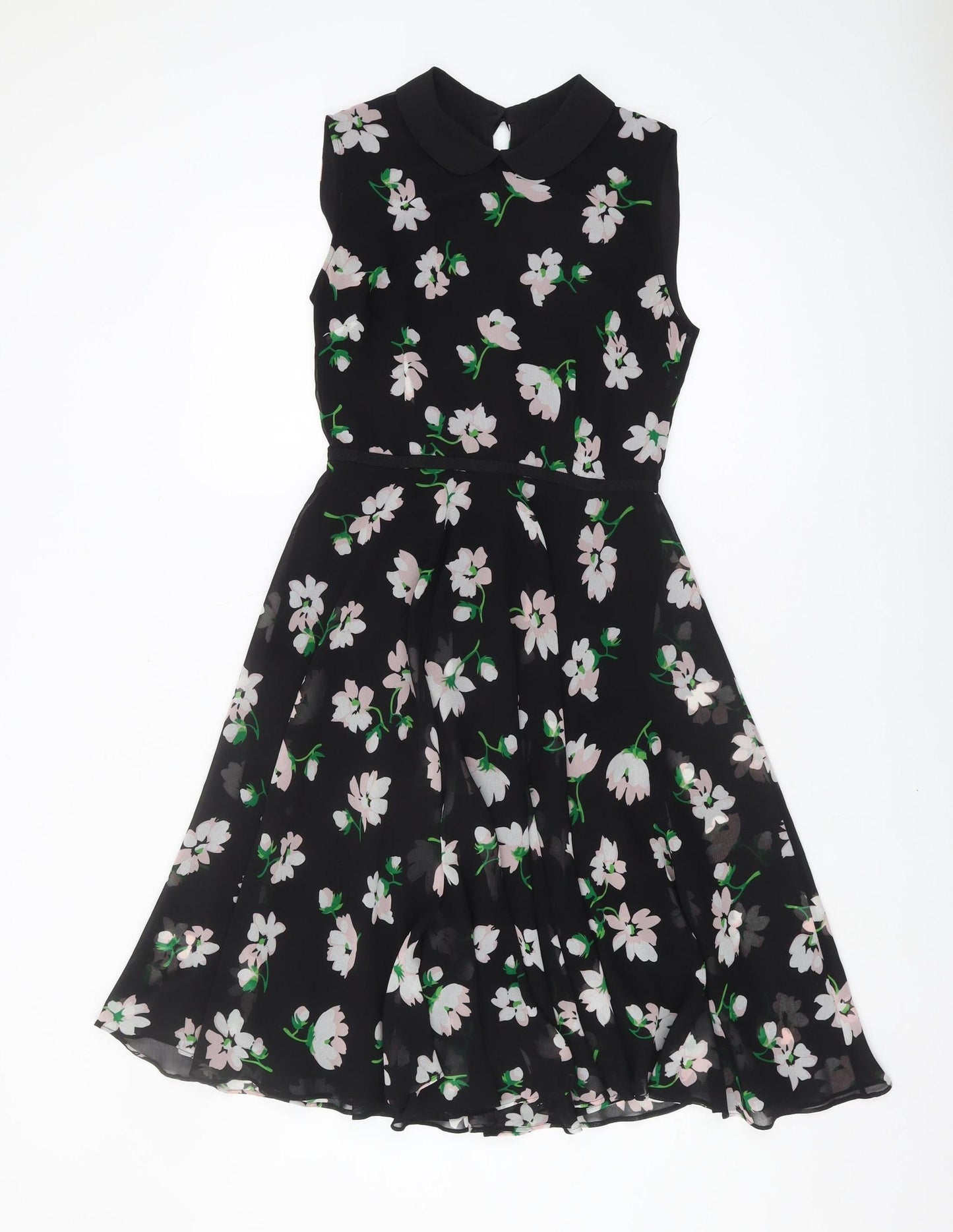 Hobbs Women's Black Floral Fit & Flare Dress Size 8