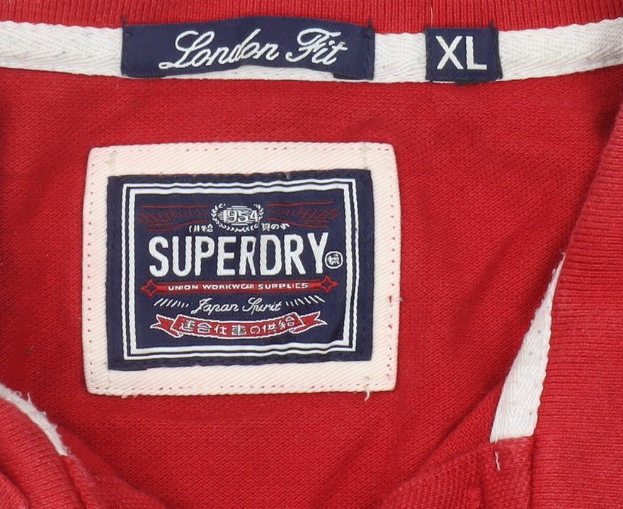 Superdry Men's Red Polo Shirt XL Short Sleeve