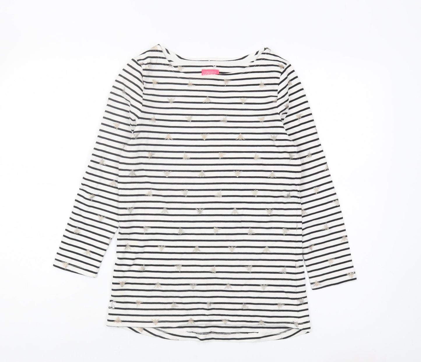 Joules Women's Black White Striped Long Sleeve T-Shirt