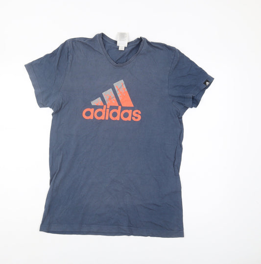 Mens UK Size S adidas Blue Cotton T-Shirt