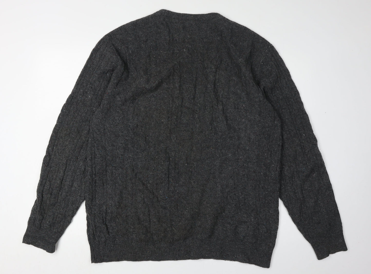 Jack Wills Grey XL Men's Cable-Knit Wool Pullover