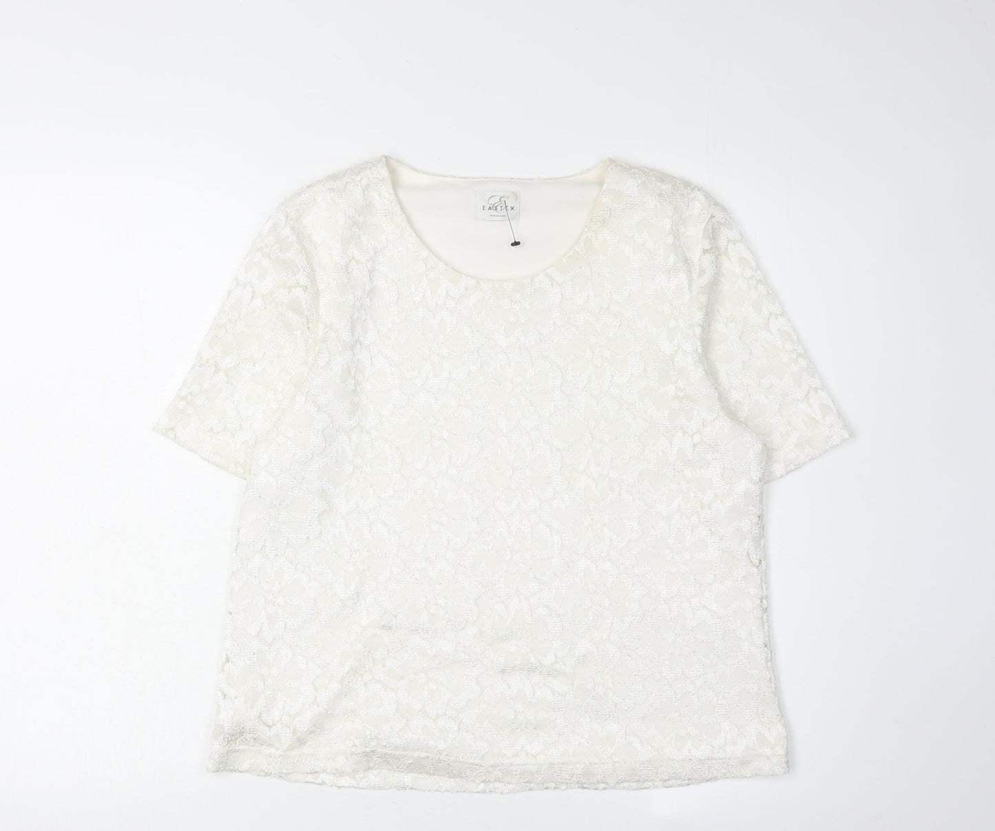 Eastex Women's Ivory Lace T-Shirt, Size 16, Casual Elegance