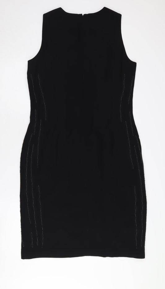 Austin Reed Women's Black Silk Sheath Dress, Size 14