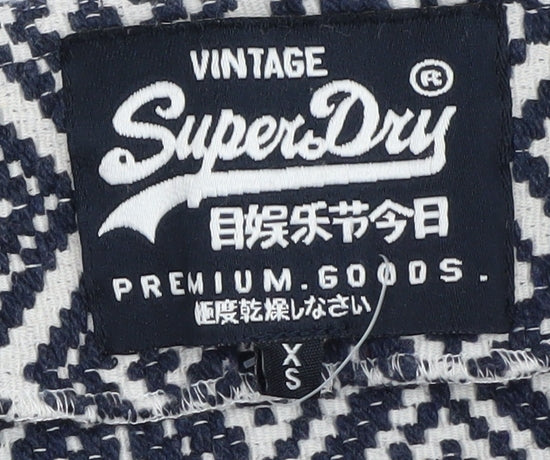 Superdry Women’s XS A-Line Blue Geometric Skirt