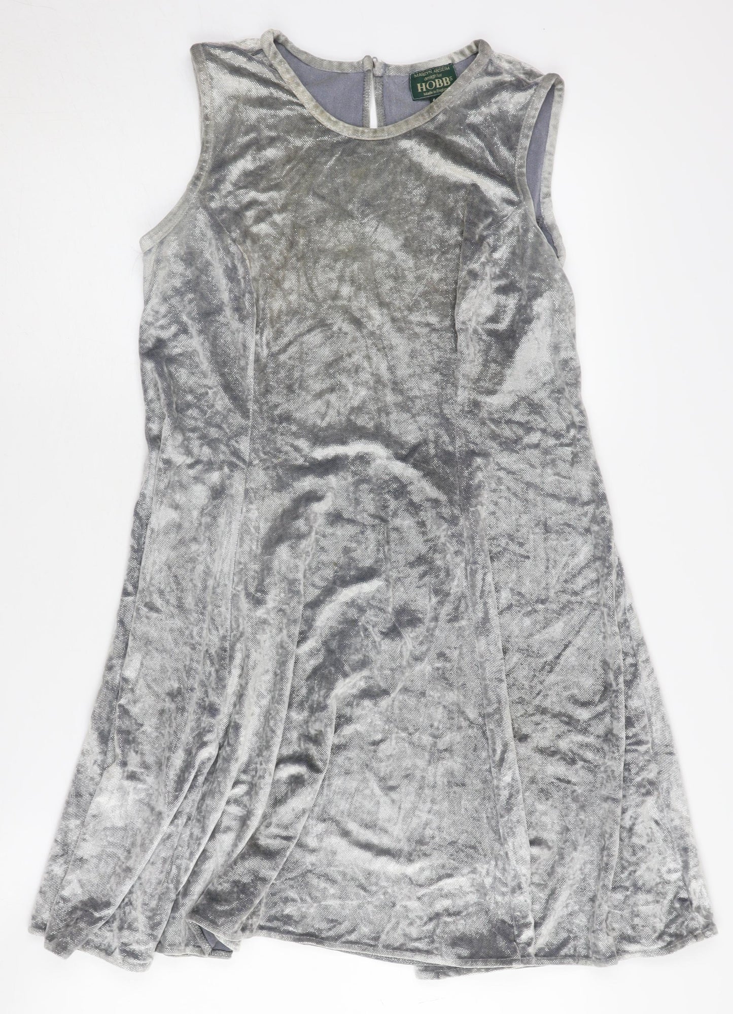 Hobbs Women's Silver Velvet Dress Size 12