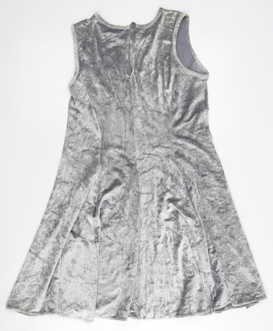 Hobbs Women's Silver Velvet Dress Size 12