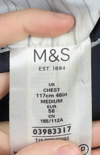 Marks and Spencer Men's Blue Blazer 46 Regular Fit