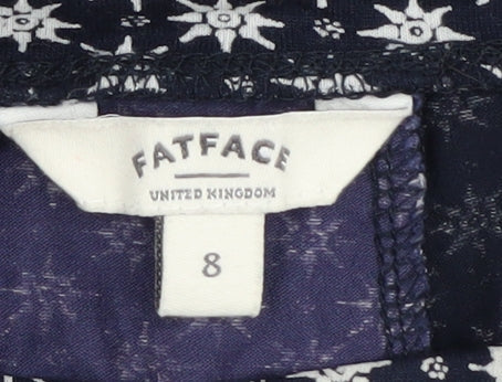 Fat Face Women's Blue Floral Chambray Skirt Size 8