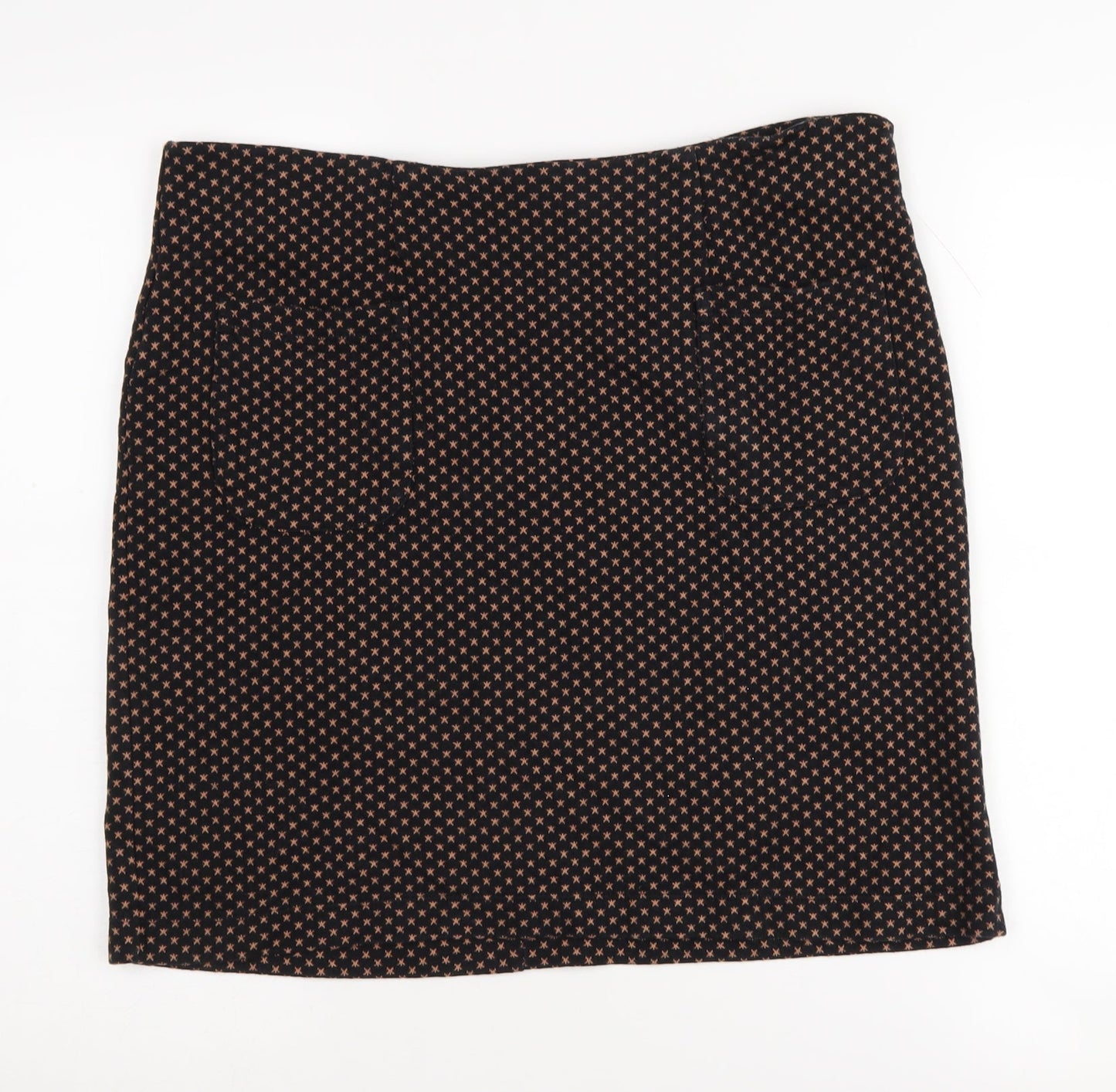 Fat Face Women's Black Geometric Pencil Skirt Size 14