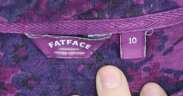 FatFace Women's Purple Floral Button-Up Shirt Size 10