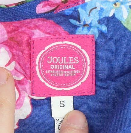 Joules Women's Blue Floral Wrap Blouse, Size S