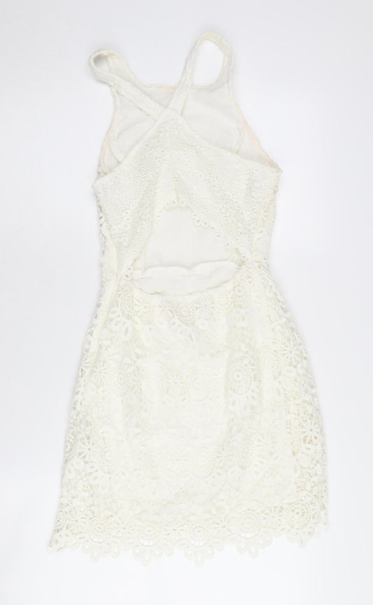 Hollister Women's Ivory Lace Sheath Dress Size S