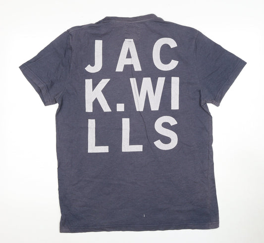 Jack Wills Men's Blue Crew Neck T-Shirt, Short Sleeve