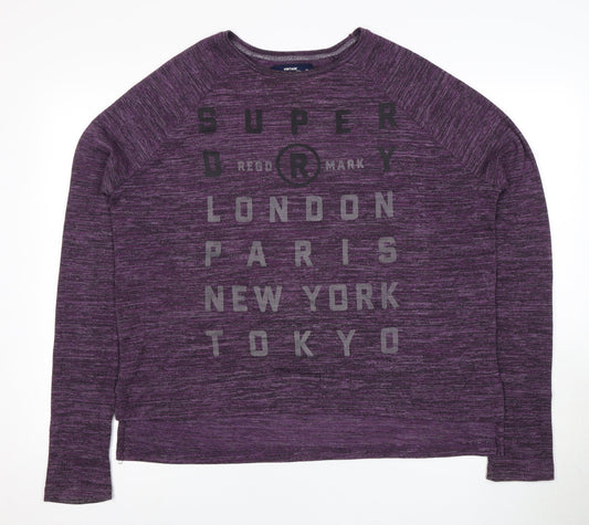 Superdry Unisex Purple Jersey T-Shirt M