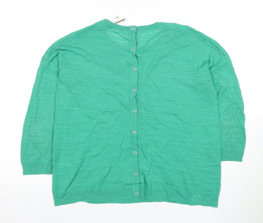 Whistles Women's Green 3/4 Sleeve Button Blouse M