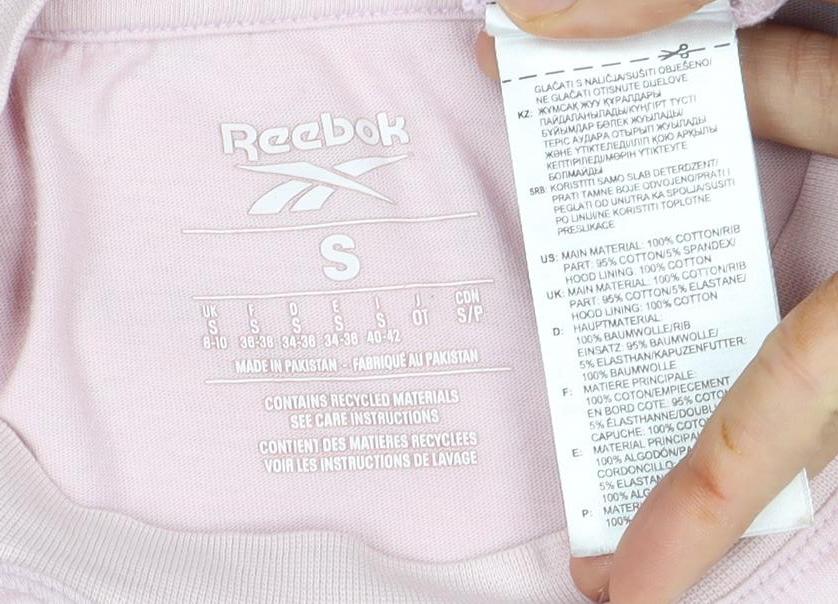 Reebok Pink Unisex T-Shirt S - Stylish Cotton Tee