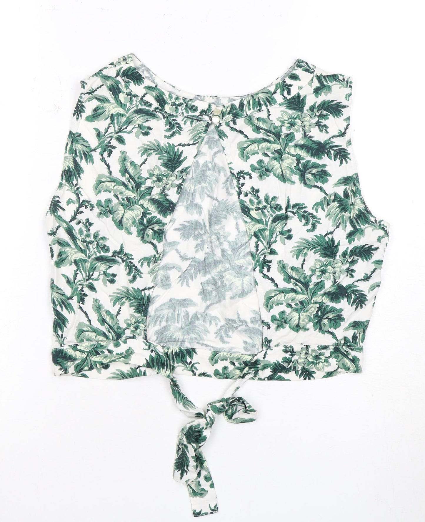 Jack Wills Women's Green Floral Sleeveless Top Size 10