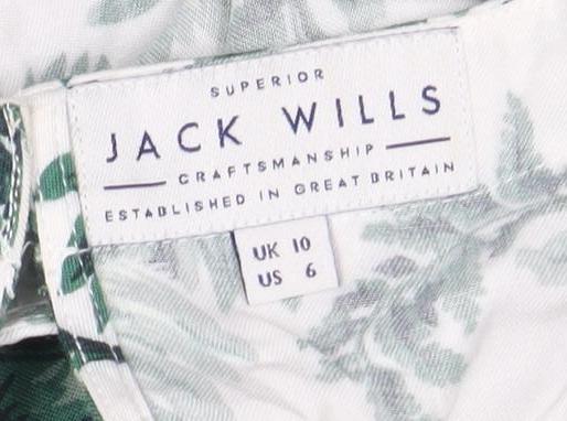 Jack Wills Women's Green Floral Sleeveless Top Size 10