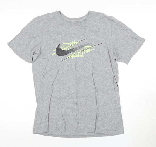Nike Boys Grey S Athletic T-Shirt with Logo