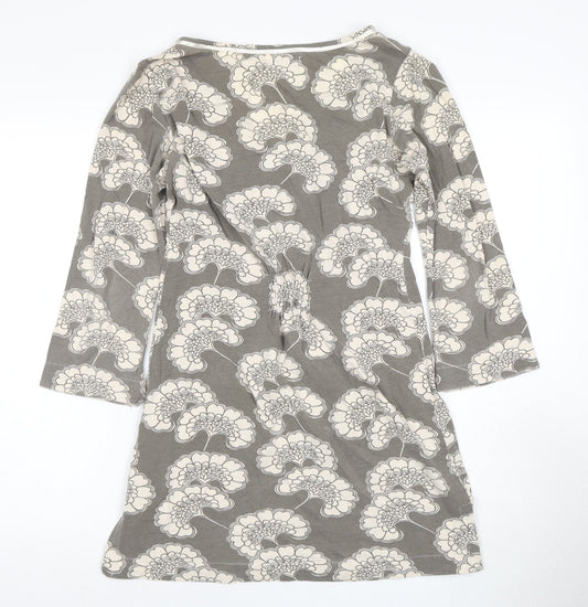 White Stuff Women's Grey Floral Shift Dress Size 8