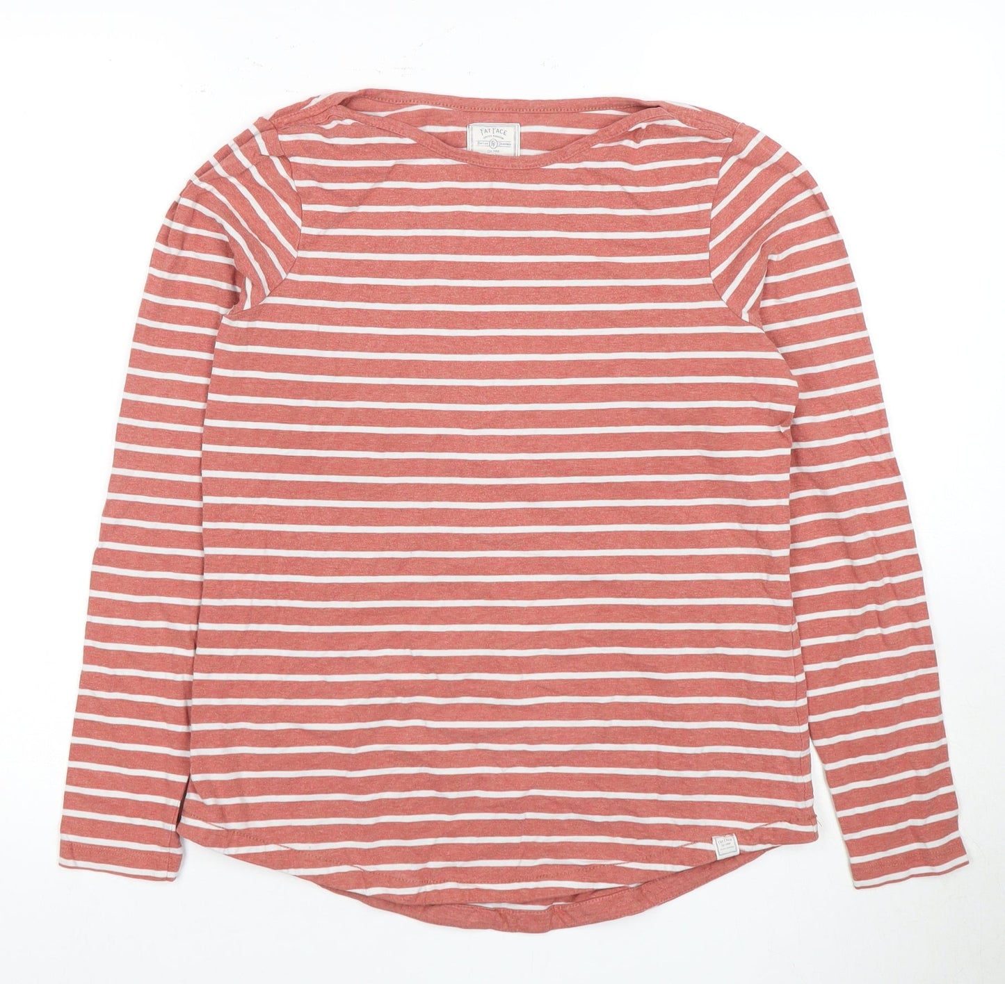 Fat Face Women’s Red Striped Long Sleeve T-Shirt UK 8