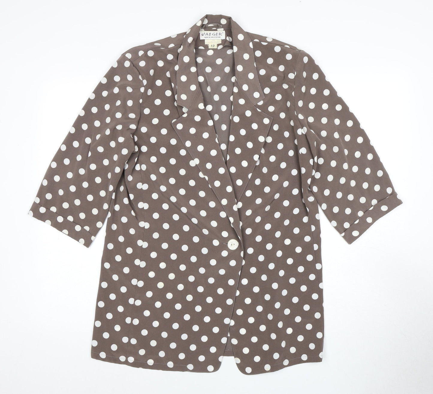 Jaeger Women's Brown Polka Dot Blazer Size 12