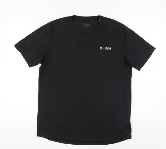 Mens UK Size L adidas Black Polyester T-Shirt