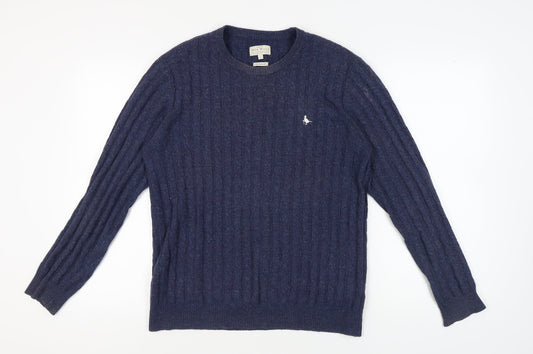 Jack Wills Men's Blue Cable-Knit Pullover Jumper S
