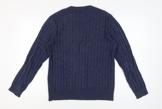 Jack Wills Men's Blue Cable-Knit Pullover Jumper S