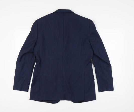 Simon Carter Men's Blue Wool Blazer, Size 40R