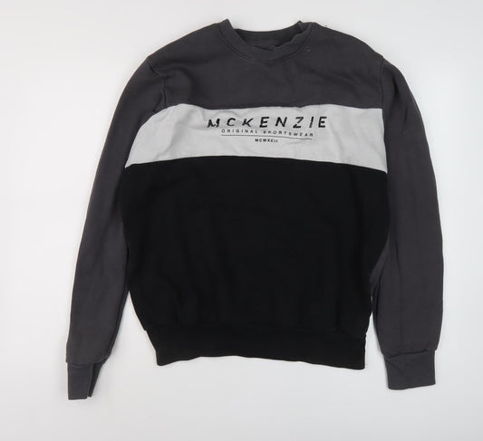 McKenzie Men's Black/Grey Logo Sweatshirt S