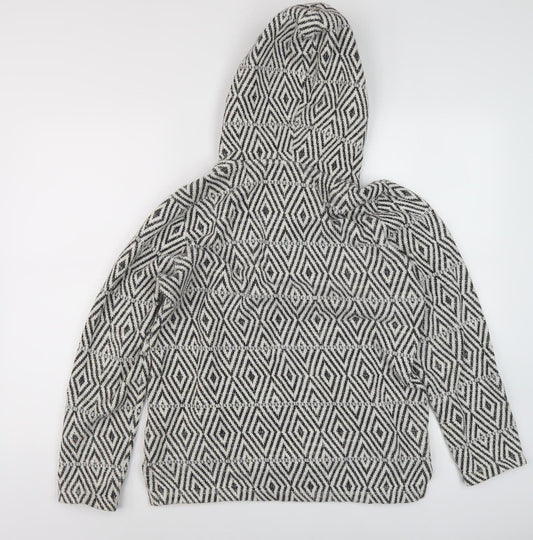 Fat Face Women's Henley Hoodie, Black, Size 10