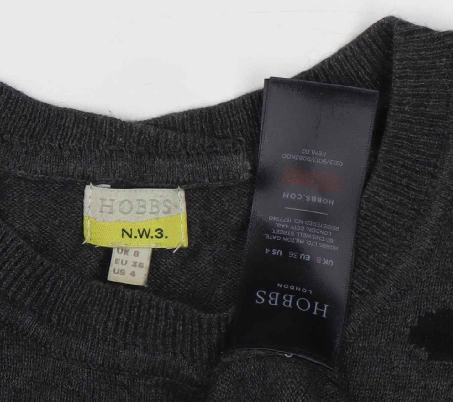 Hobbs Women's Grey Pullover Jumper, Size 8, Animal Print