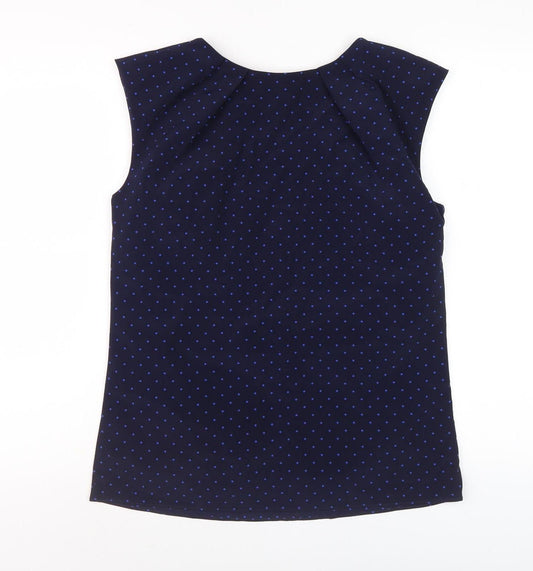 Gap Women's Blue Polka Dot Sleeveless Blouse XS