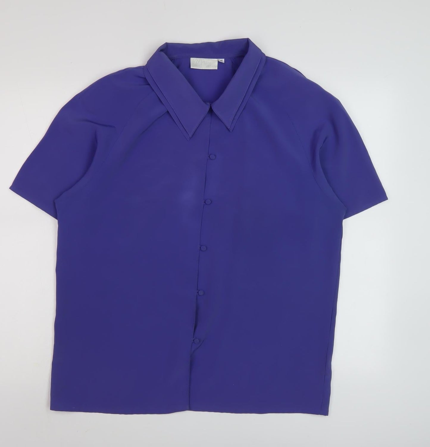 Ultra Belle Women's Blue Button-Up Shirt - Size 14, Polyester