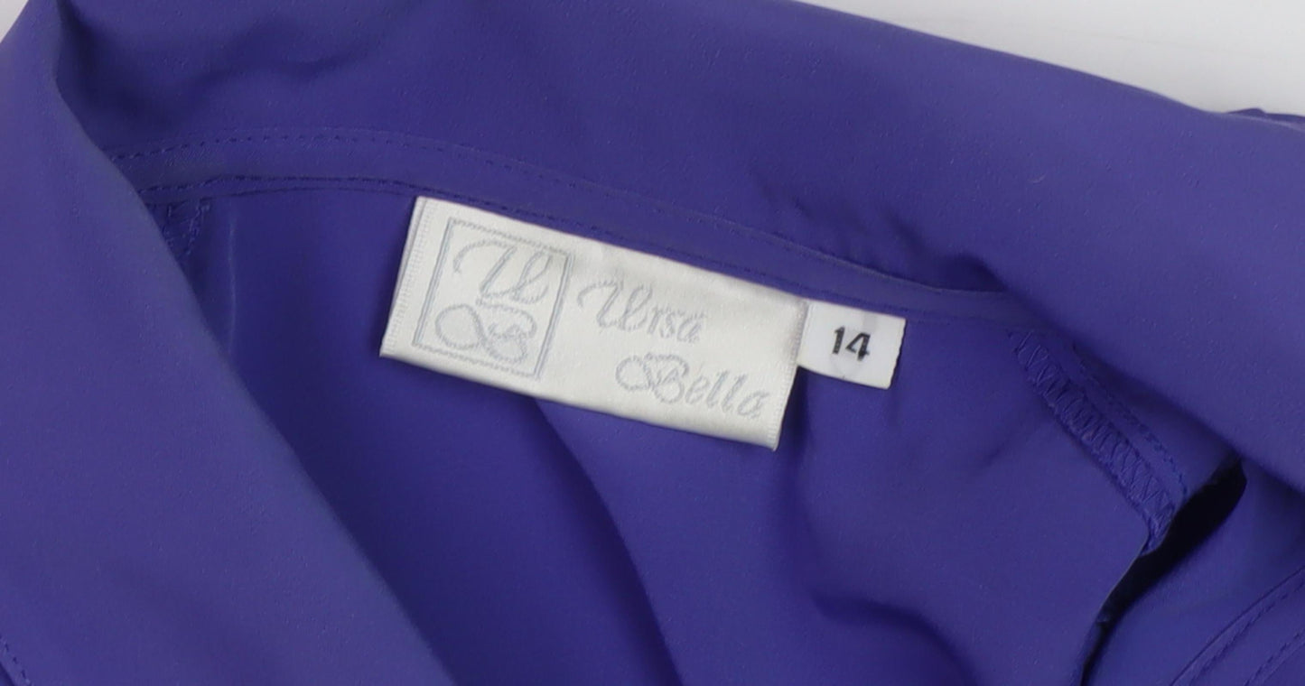 Ultra Belle Women's Blue Button-Up Shirt - Size 14, Polyester
